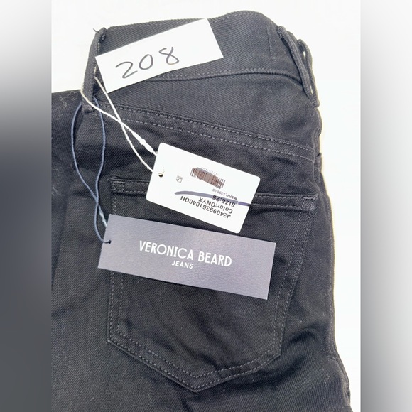 NEW! Veronica Beard Women’s Black wide leg - high rise Designer Jeans - Picture 2 of 5